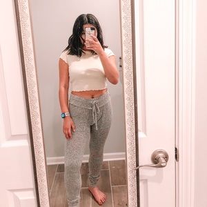 speckled slim joggers